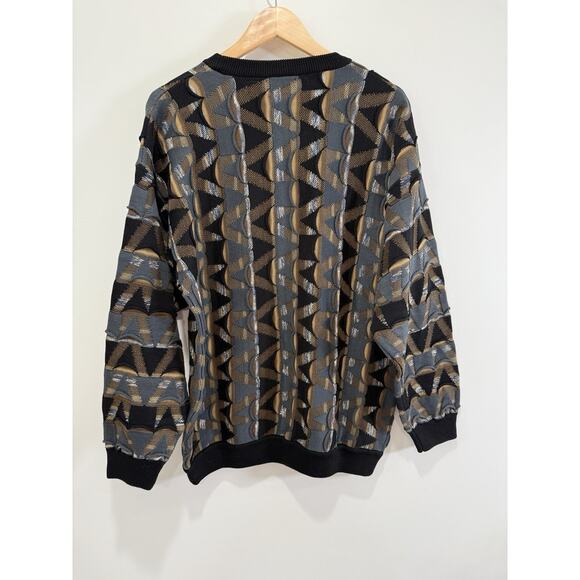 Vintage Sweater 90s 3D Textured Crewneck Sweater Sz L Coogi Style Biggie Smalls - Picture 6 of 6